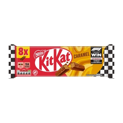 KITKAT 2 FINGER CARAMEL CHOCOLATE BISCUIT BAR 8PK 165.6G