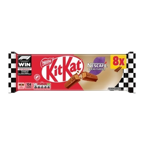 KITKAT 2 FINGER MOCHA FLAVOUR CHOCOLATE BISCUIT BARS 8PK 165.6G