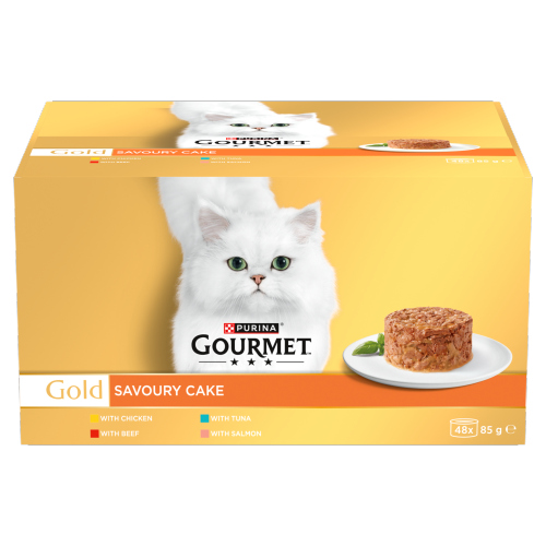 GOURMET GOLD SAVOURY CAKE CHICKEN WET CAT FOOD 48X 85G