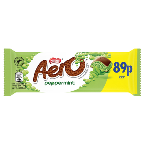 AERO BUBBLY MILK CHOCOLATE BAR PMP 89P 36G