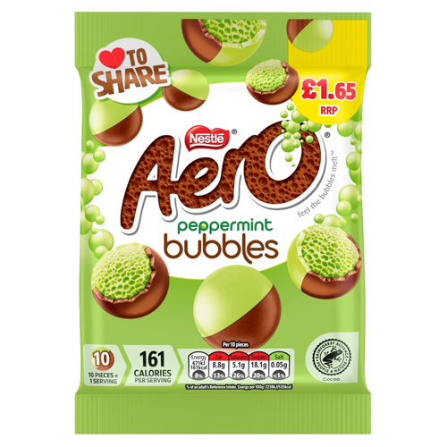 AERO BUBBLES PEPPERMINT POUCH PMP £1.65 80G