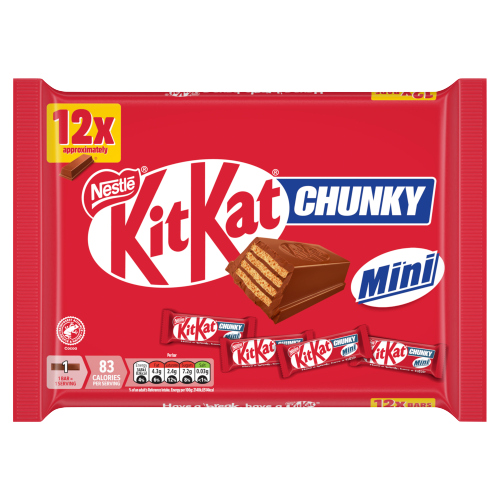 KITKAT CHUNKY MINI MILK CHOCOLATE BARS 12PK 194G