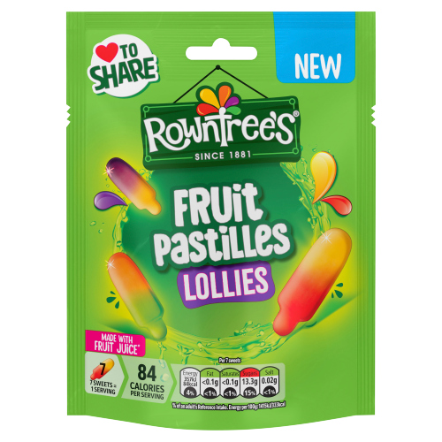 ROWNTREE'S FRUIT PASTILLES LOLLIES POUCH 130G