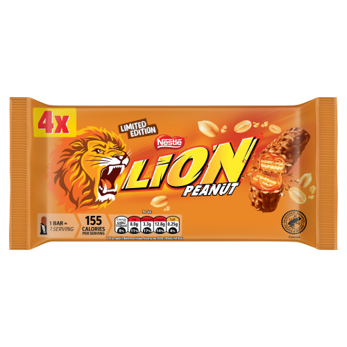 LION PEANUT BARS 4PK 124G