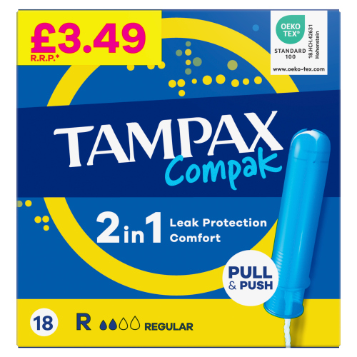 TAMPAX COMPAK REGULAR PMP£ 3.49 18PK
