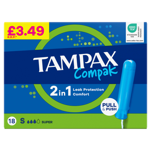 TAMPAX COMPAK SUPER PMP £3.49 18PK