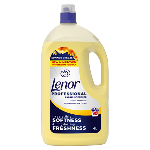 LENOR PROFESSIONAL SUMMER BREEZE FABRIC SOFTENER LIQUID 200W 4L