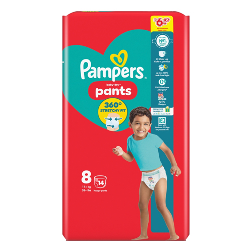 PAMPERS BABY DRY SIZE 8 CARRY PMP £6.49 14S