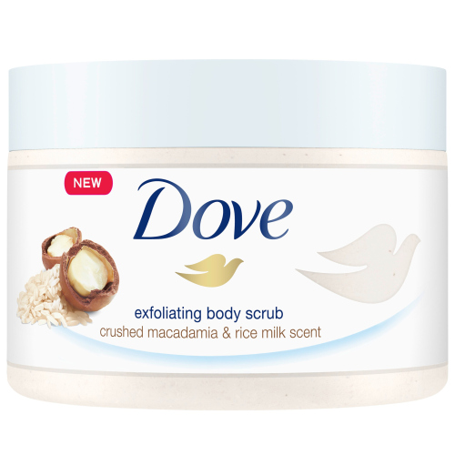 DOVE CRUSHED MACADAMIA & RICE MILK BODY SCRUB 225ML