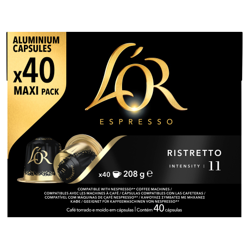 L'OR ESPRESSO RISTRETTO COFFEE PODS 40S
