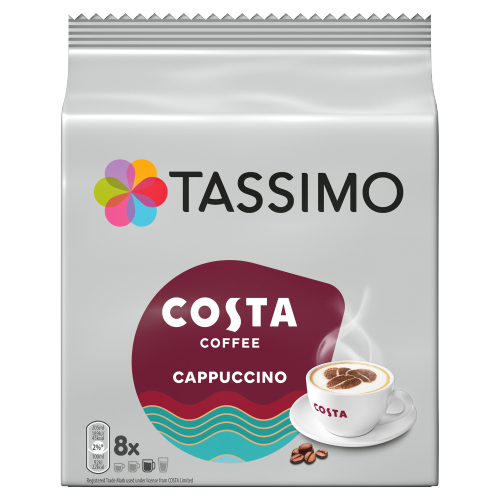 TASSIMO COSTA CAPPUCCINO COFFEE PODS 8S