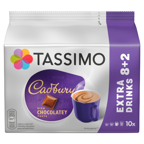 TASSIMO CADBURY HOT CHOCOLATE PODS 10S