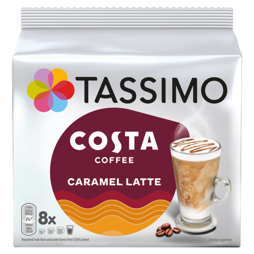 TASSIMO COSTA CARAMEL LATTE PODS 8S
