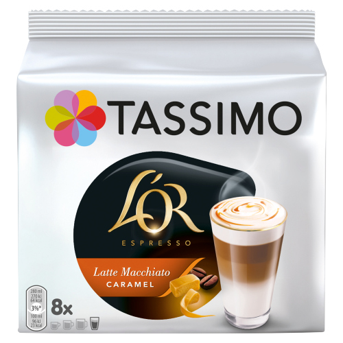 TASSIMO L'OR CARAMEL LATTE MACCHIATO COFFEE PODS 8S
