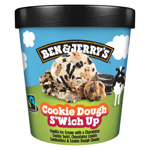 BEN & JERRY'S  ICE CREAM COOKIE DOUGH S'WICH UP 465 ML