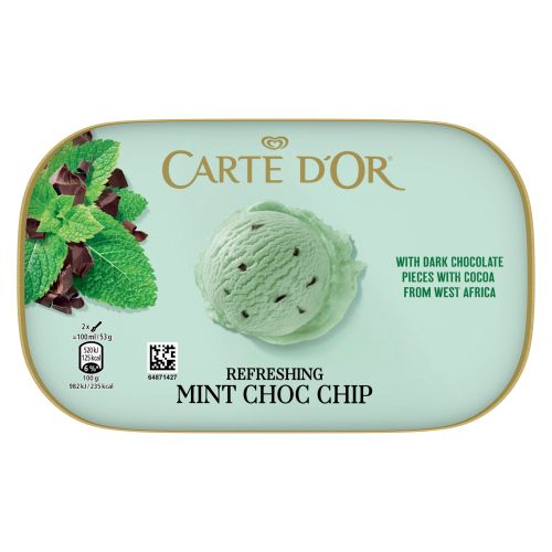 CARTE D'OR  ICE CREAM TUB REFRESHING MINT CHOC CHIP 900 ML
