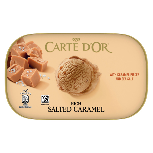 CARTE D'OR  ICE CREAM TUB RICH SALTED CARAMEL 900 ML