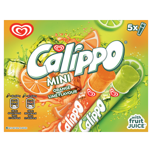 WALLS MINI CALIPPO ORANGE AND LEMON-LIME ICE LOLLIES 5 X 80ML