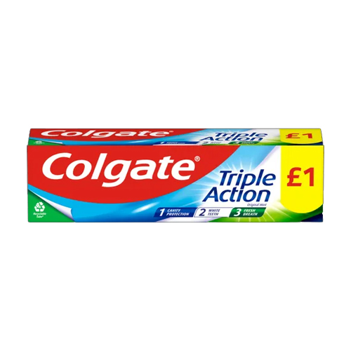 COLGATE TOOTHPASTE TRIPLE ACTION PMP £1.00 75ML