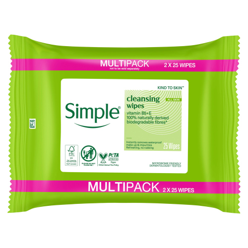 SIMPLE BIO WIPES MULTI PACK 50S
