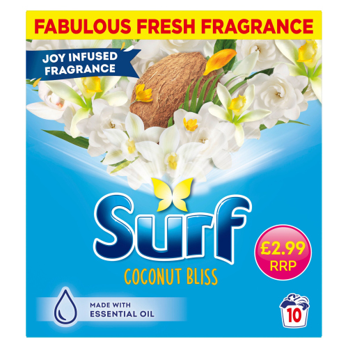 SURF COCONUT BLISS WASHING POWDER 10 WASHES PMP £2.99 500G