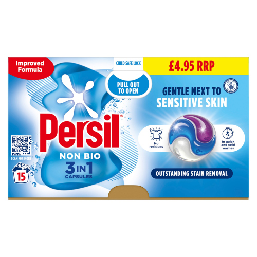 PERSIL 3 IN 1 NON BIO WASHING CAPSULES PMP £4.95 15W