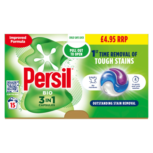 PERSIL 3 IN 1 BIO WASHING CAPSULES PMP £4.95 15W