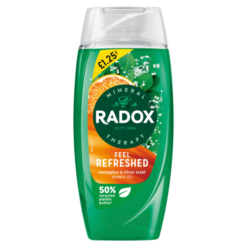 RADOX SHOWER GEL FEEL REFRESHED PMP £1.25 225ML