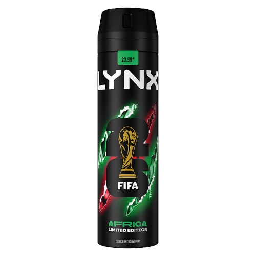 LYNX BODY SPRAY AFRICA PMP £3.99 200ML