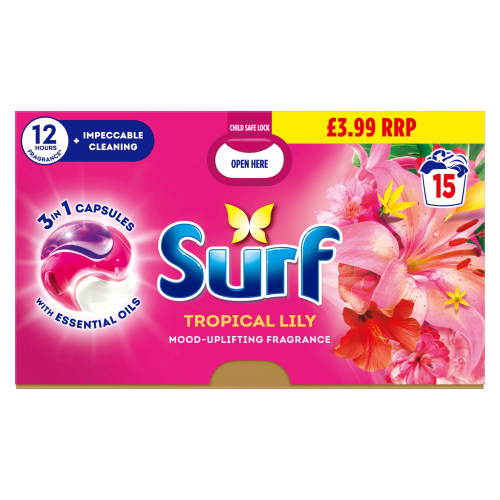SURF CAPSULES TROPICAL LILY PMP £3.99 15W