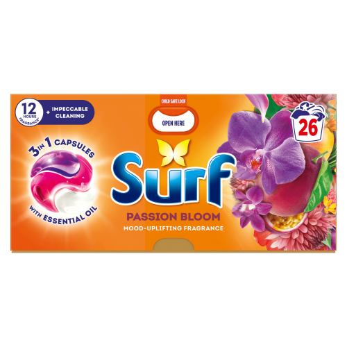 SURF 3 IN 1 LAUNDRY WASHING DETERGENT CAPSULES PASSION BLOOM 26W