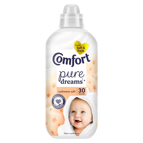 COMFORT FABRIC CONDITIONER PURE DREAMS CASHMERE SOFT 30 WASHES 900ML