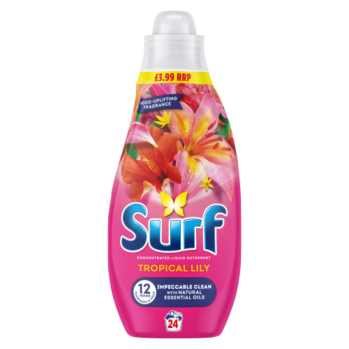 SURF LIQUID TROPICAL LILY 24W PMP £3.99 4X 648ML