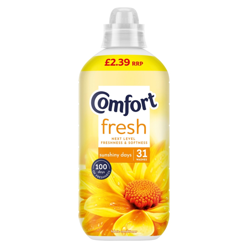 COMFORT FABRIC CONDITIONER SUNSHINEY DAYS 31W PMP £2.39 930ML