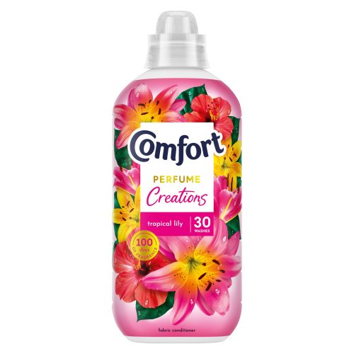 COMFORT PERFUME CREATIONS FABRIC CONDITIONER TROPICAL LILY 30 WASHES 900ML