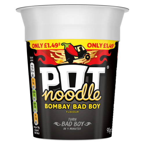 POT NOODLE BOMBAY BAD BOY PMP £1.49 90G