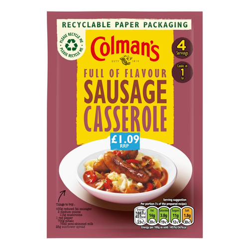 COLMAN'S SAUSAGE CASSER PMP £1.09 39G