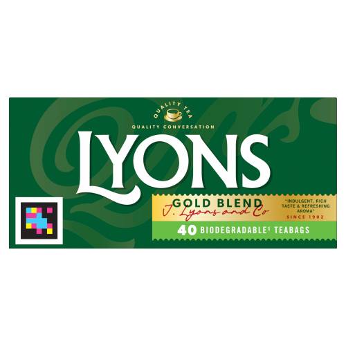 LYONS 40 GOLD BLEND BIODEGRADABLE TEA BAGS 116G