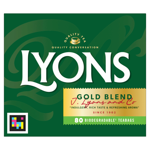 LYONS 80 GOLD BLEND BIODEGRADABLE TEABAGS 232G
