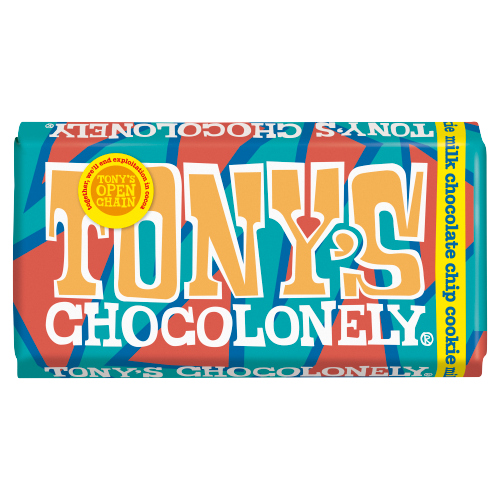 TONY'S CHOCOLONELY MILK CHOCOLATE CHIP COOKIE BLOCK 180G