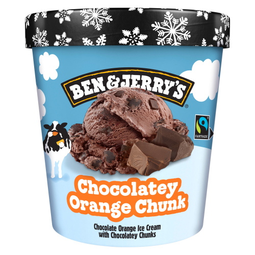 BEN & JERRY'S  ICE CREAM TUB CHOCOLATEY ORANGE CHUNK 465ML