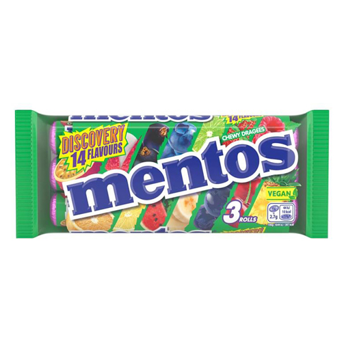 MENTOS CHEWY DRAGEES DISCOVERY 3PK 37.5G