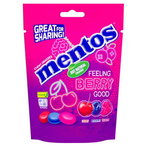 MENTOS FEELING BERRY GOOD CHEWY DRAGEES 140G