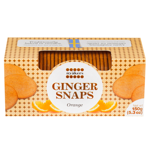 NYAKERS SWEDISH ORANGE GINGER BISCUITS 150G