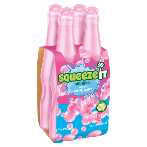 SQUEEZE IT STILL JIUCE DRINK BUBBLEGUM 4PK 200ML