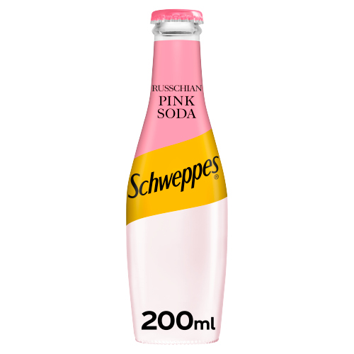 SCHWEPPES RUSSCHIAN PINK SODA GLASS 200ML