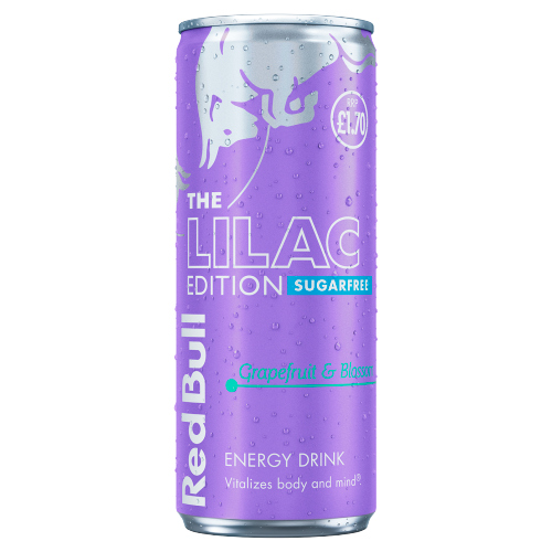 RED BULL ENERGY LILAC EDITION SUGARFREE GRAPEFRUIT & BLOSSOM CAN PMP £1.70 250ML