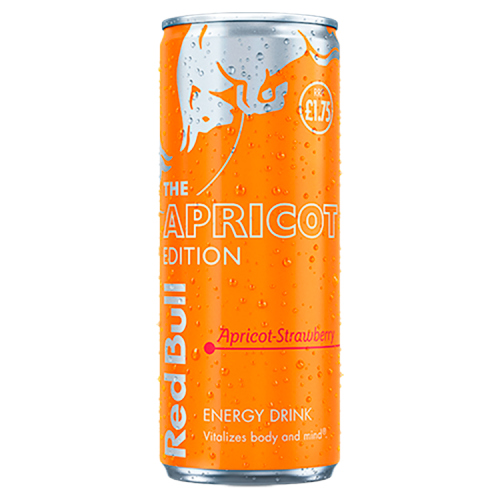 RED BULL ENERGY EDITION APRICOT & STRAWBERRY CAN  PMP £1.75 250ML