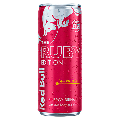 RED BULL ENERGY RUBY EDITION SPICED PEAR CAN PMP £1.75 250ML