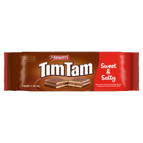 TIM TAM SWEET & SALTY CHOCOLATE FLAVOUR BISCUITS165G
